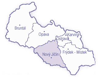 Mapa, okres Nový Jičín, Moravskoslezský kraj